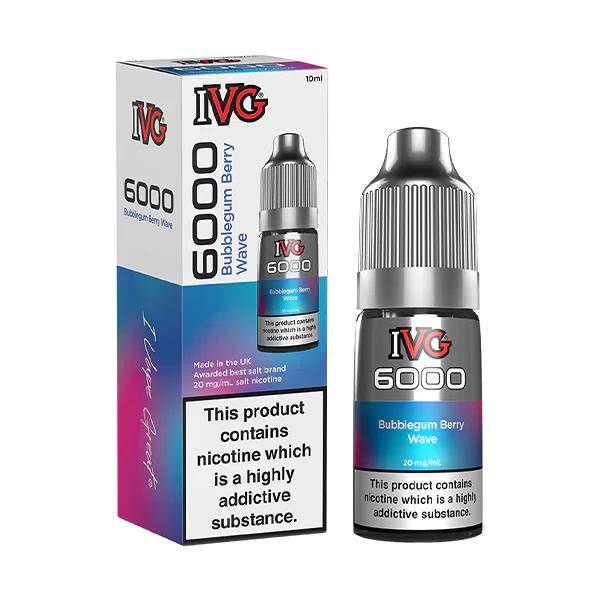 Product Image of Bubblegum Berry Wave Nic Salt E-Liquid by IVG 6000 Bar Salts 10ml