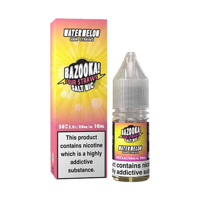 Product Image of Watermelon Sour Straws Nic Salt E-Liquid by Bazooka 10ml