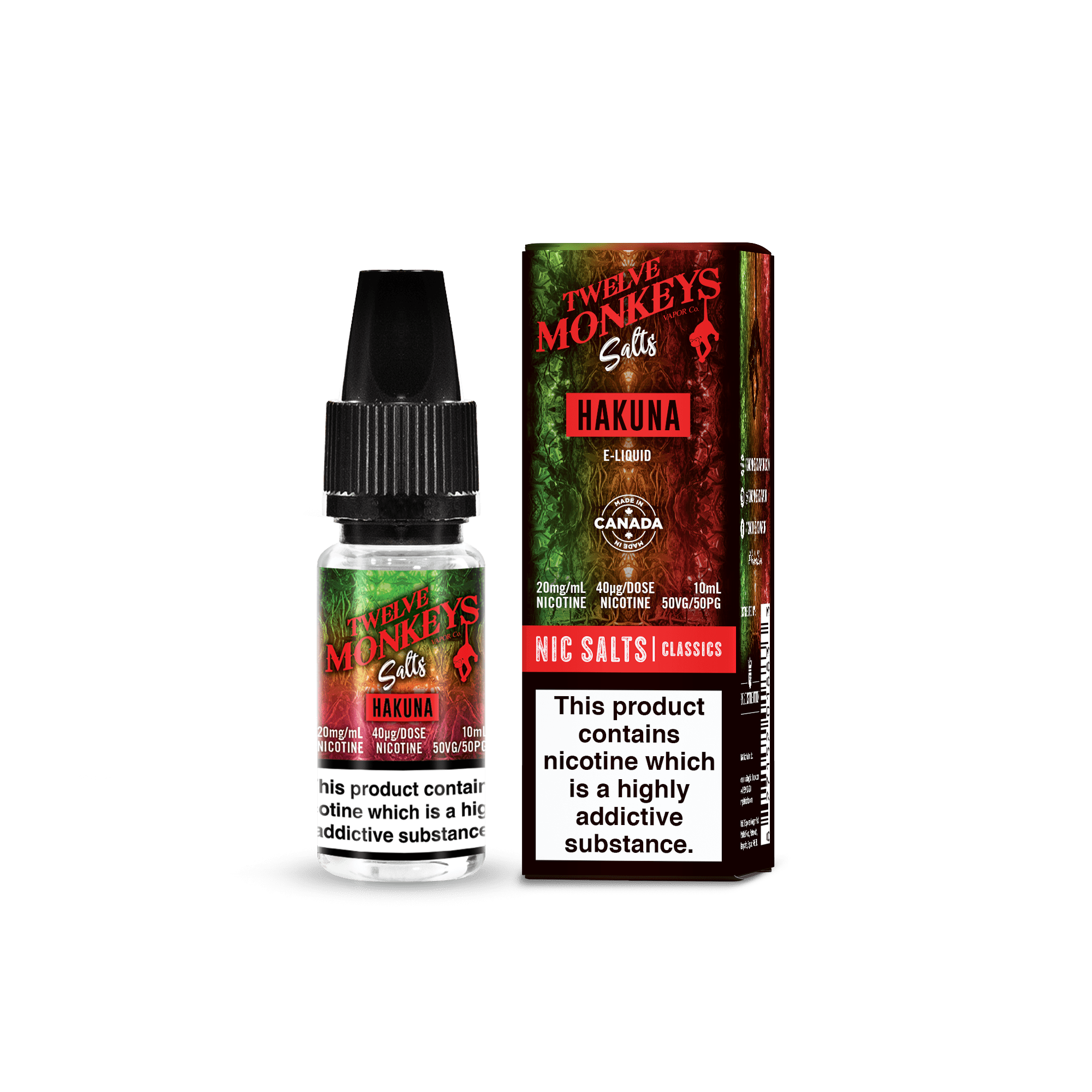 Product Image of Hakuna Nic Salt E-Liquid by Twelve Monkeys Salt 10ml