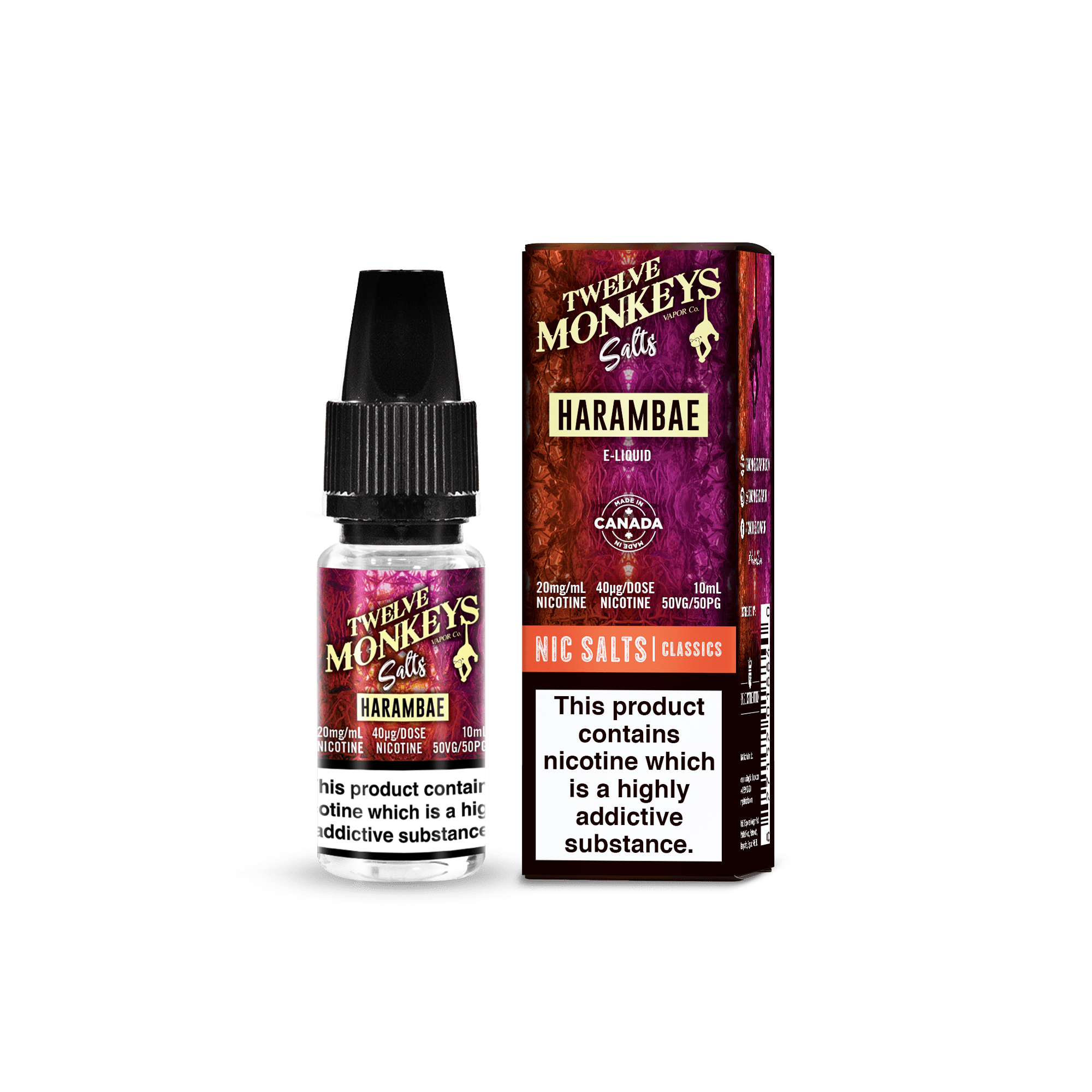 Product Image of Harambae Nic Salt E-Liquid by Twelve Monkeys Salt 10ml