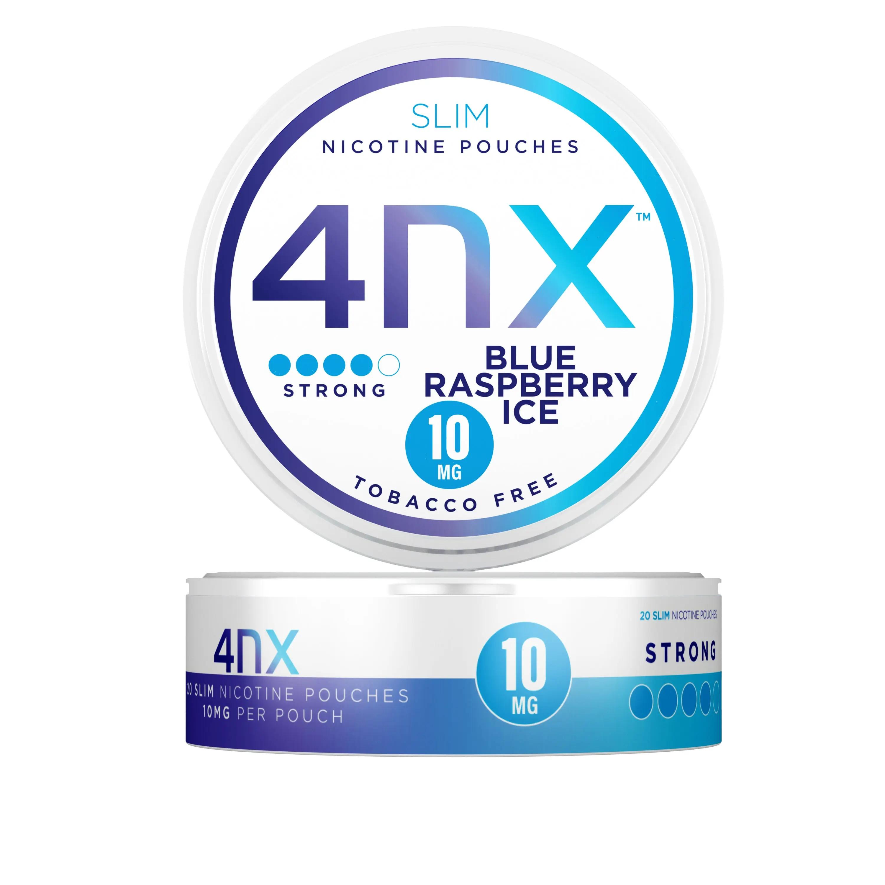 Product Image of Blue Raspberry Ice Extra Strong Nicotine Pouches by 4NX 10mg