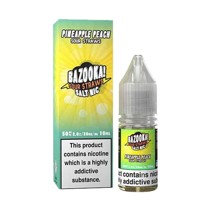 Product Image of Pineapple Peach Sour Straws Nic Salt E-Liquid by Bazooka 10ml