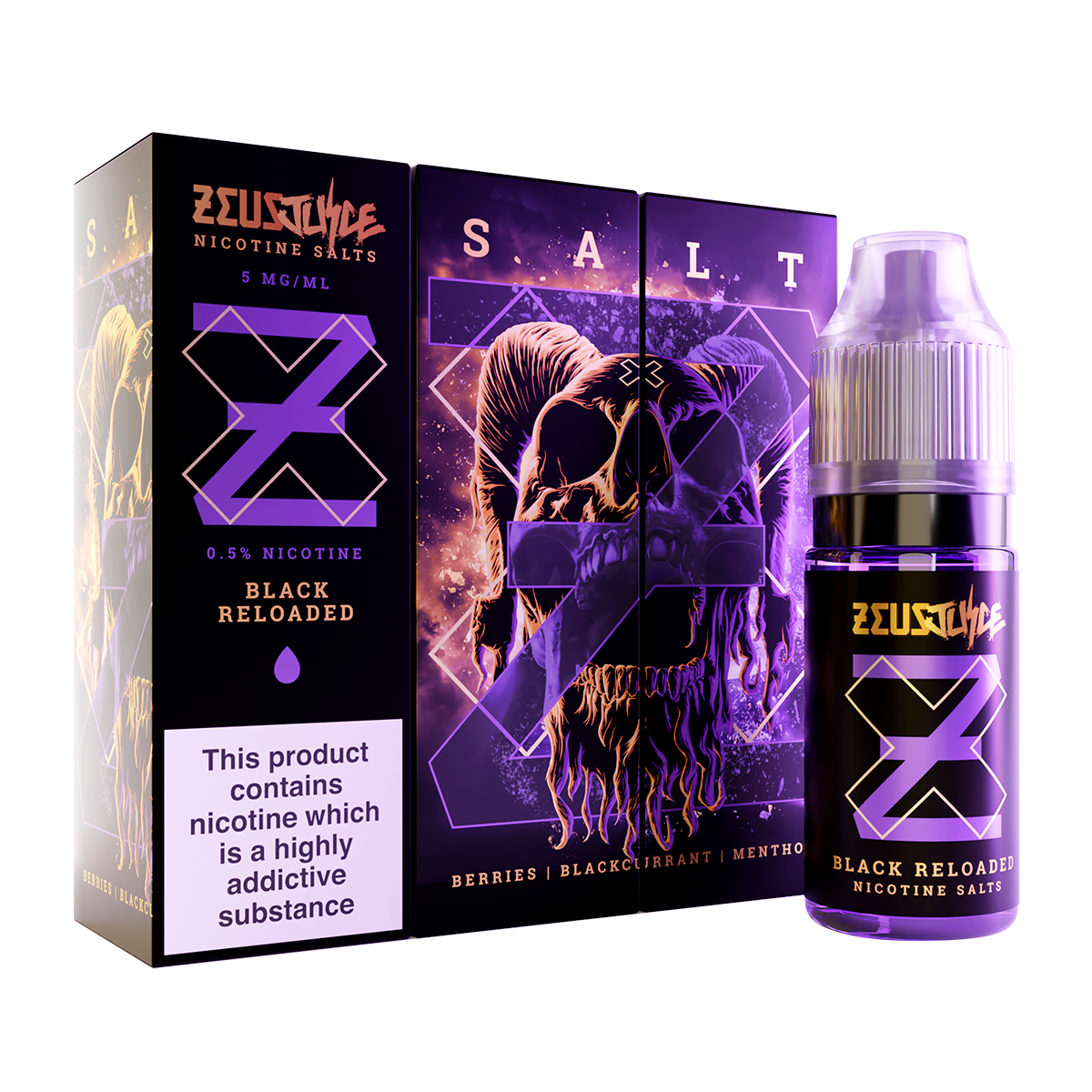 Product Image of Black Reloaded Nic Salt E-Liquid by Zeus Juice 10ml