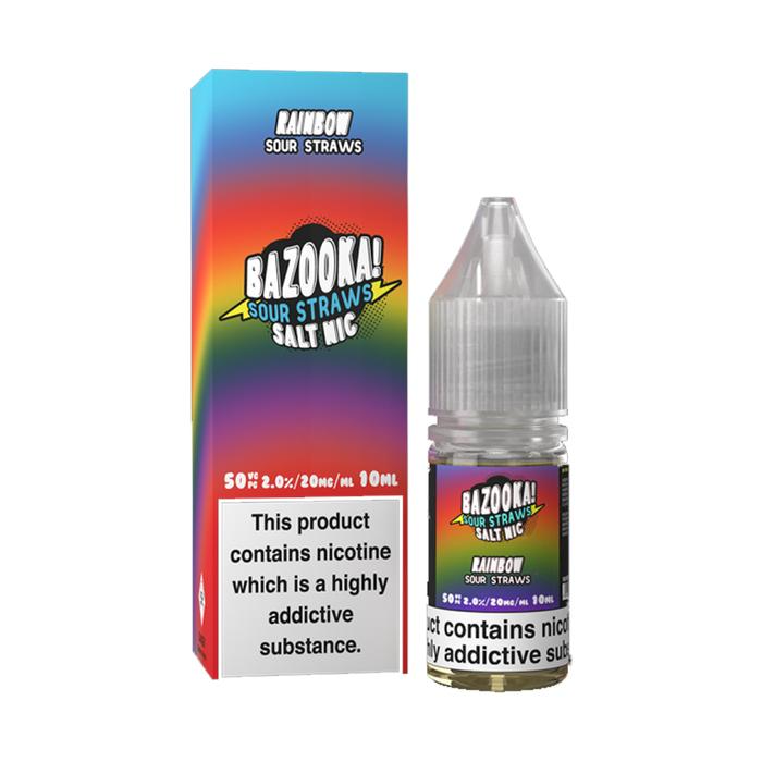 Product Image of Rainbow Sour Straws Nic Salt E-Liquid by Bazooka 10ml