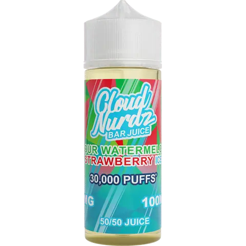 Product Image of Sour Watermelon Strawberry Ice Shortfill E-liquid by Cloud Nurdz 100ml