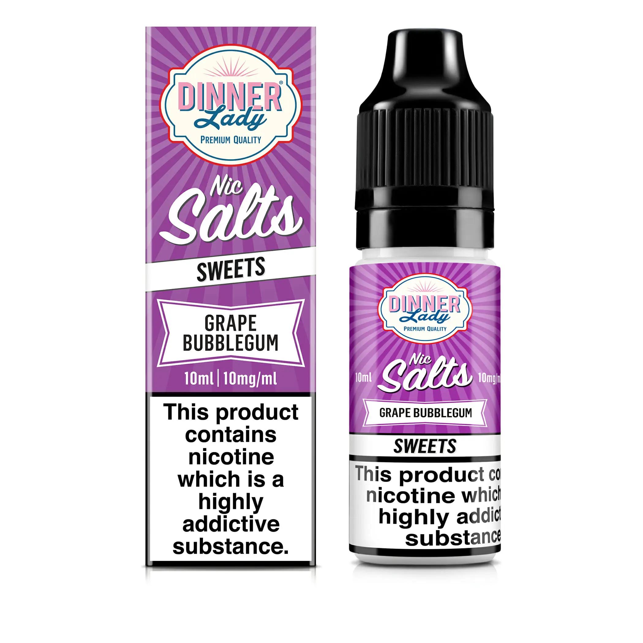 Product Image of Grape Bubblegum Nic Salt E-Liquid by Dinner Lady 10ml