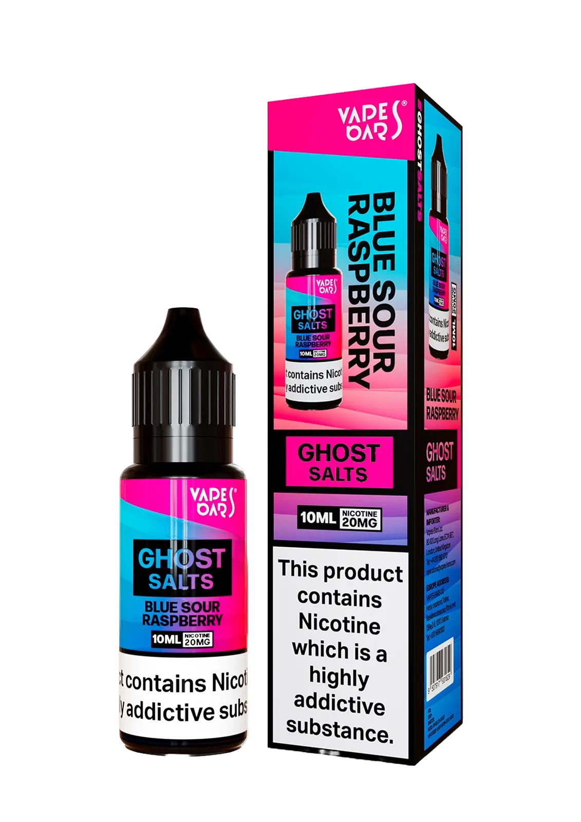 Product Image of Blue Sour Raspberry Nic Salt E-liquid by Vapes Bar Ghost Salts 10ml