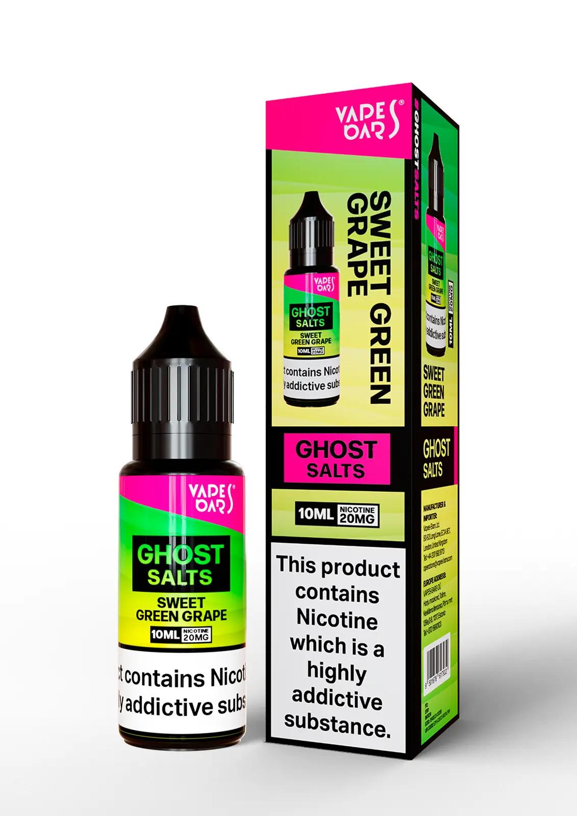 Product Image of Sweet Green Grape Nic Salt E-liquid by Vapes Bar Ghost Salts 10ml