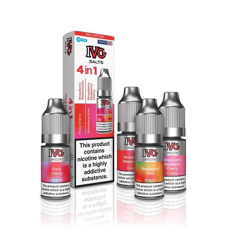 Product Image of Red Edition 4 in 1 Nic Salt E-Liquid by IVG (4 x 10ml)