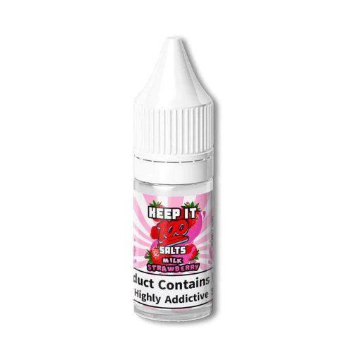 Product Image of Strawberry Milk Nic Salt E-liquid by Keep It 100 10ml