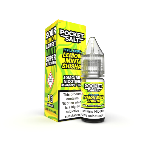 Product Image of Lemon Mint Shisha Nic Salt E-Liquid by Pocket Salt By Drip Hacks 10ml