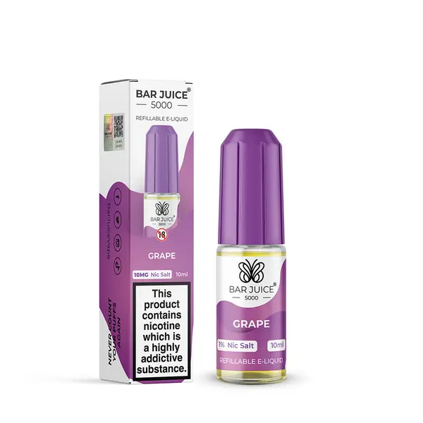 Product Image of Grape Nic Salt E-Liquid by Bar Juice 5000 Salts 10ml