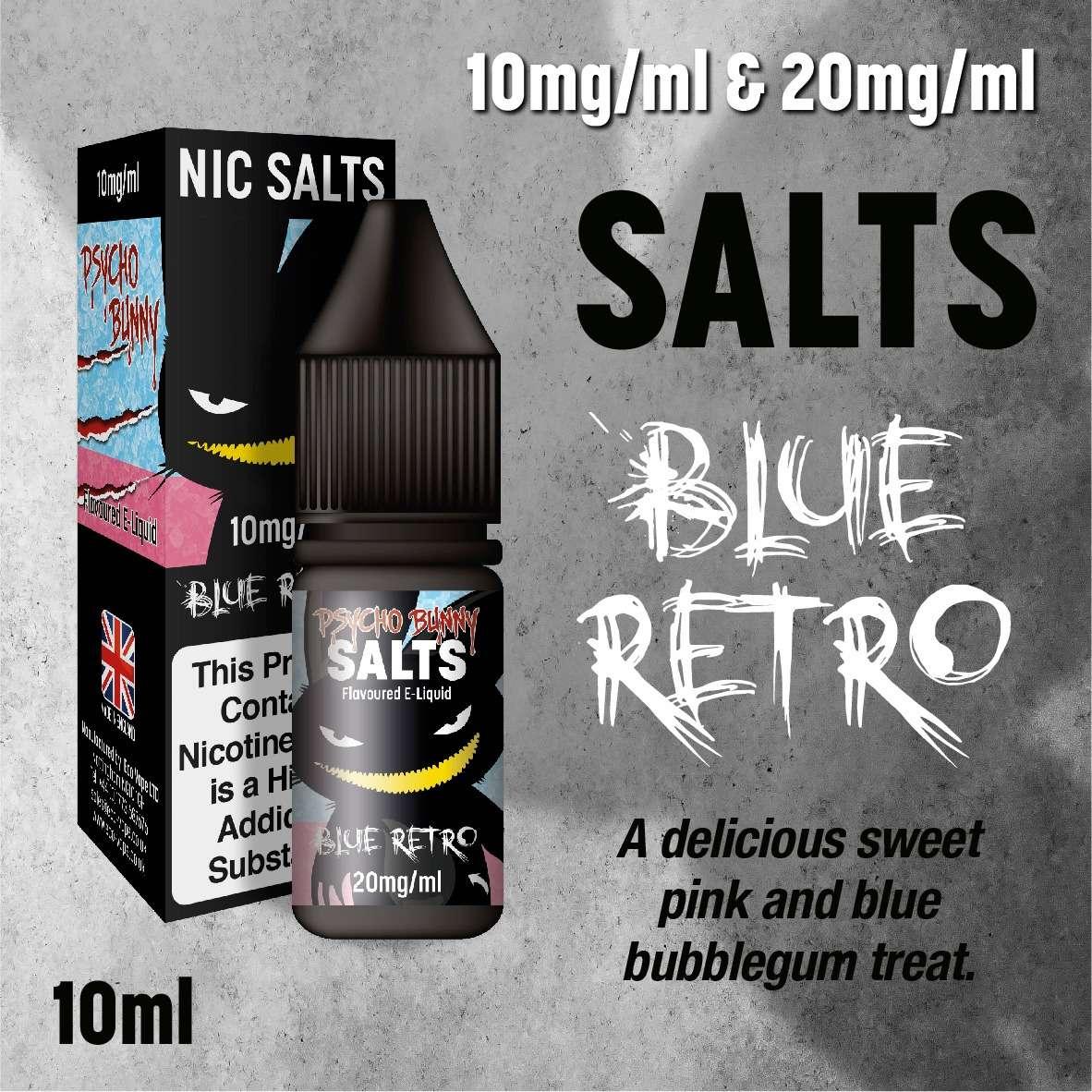 Product Image of Blue Retro Nic Salt E-liquid by Psycho Bunny 10ml