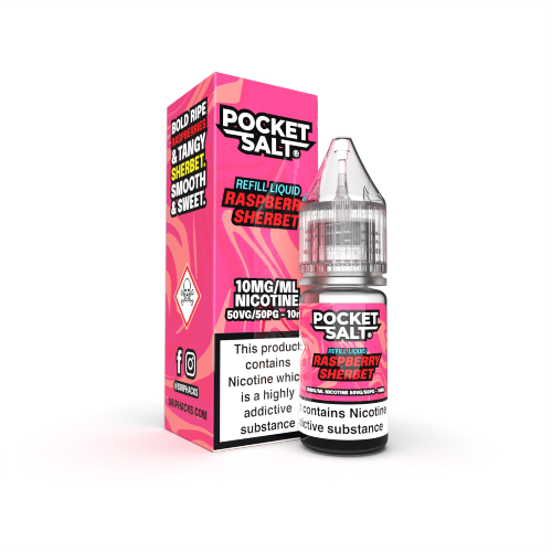 Product Image of Raspberry Sherbet Nic Salt E-Liquid by Pocket Salt By Drip Hacks 10ml