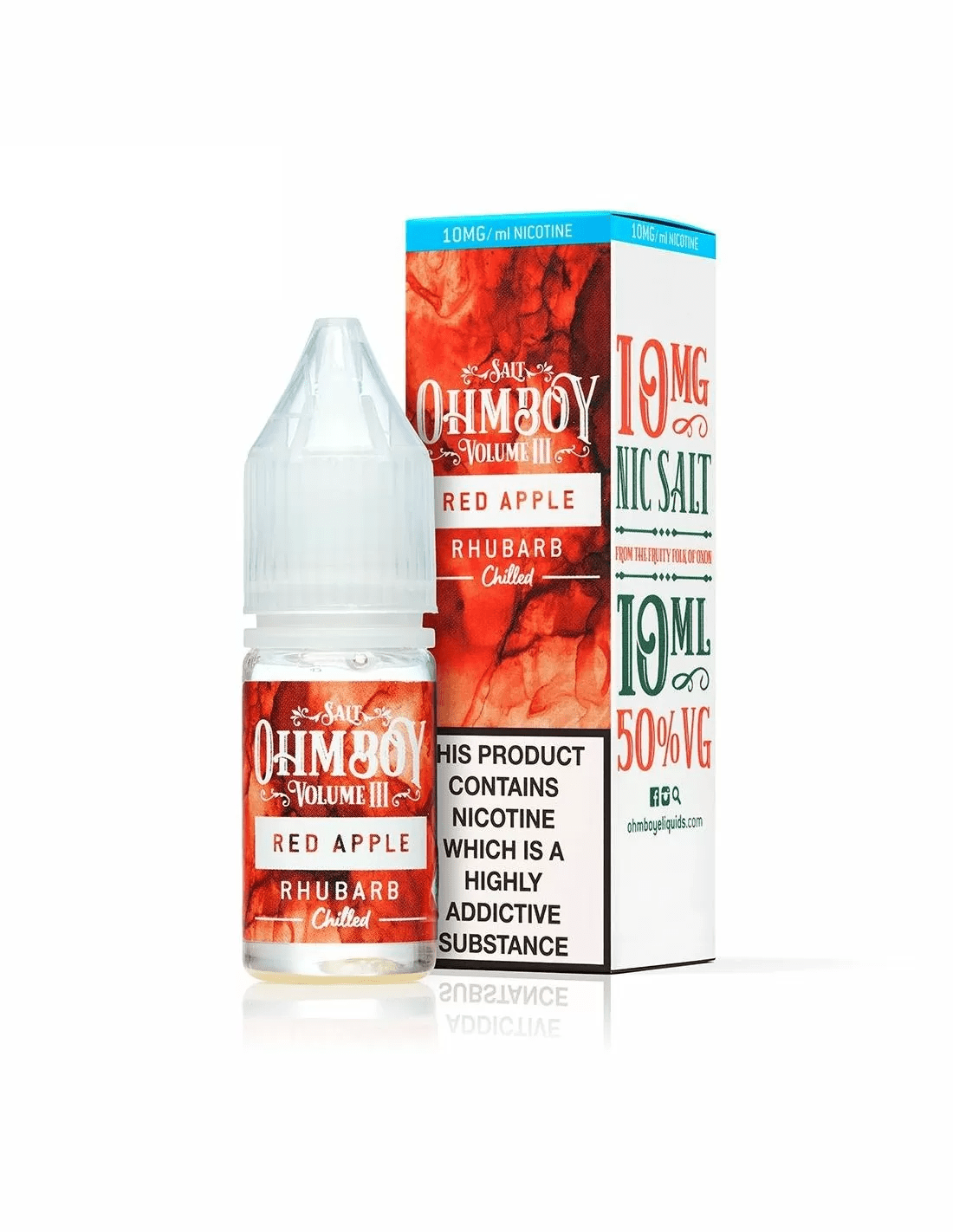 Product Image of Red Apple Rhubarb Chilled Nic Salt E-Liquid by Ohm Boy Volume III 10ml