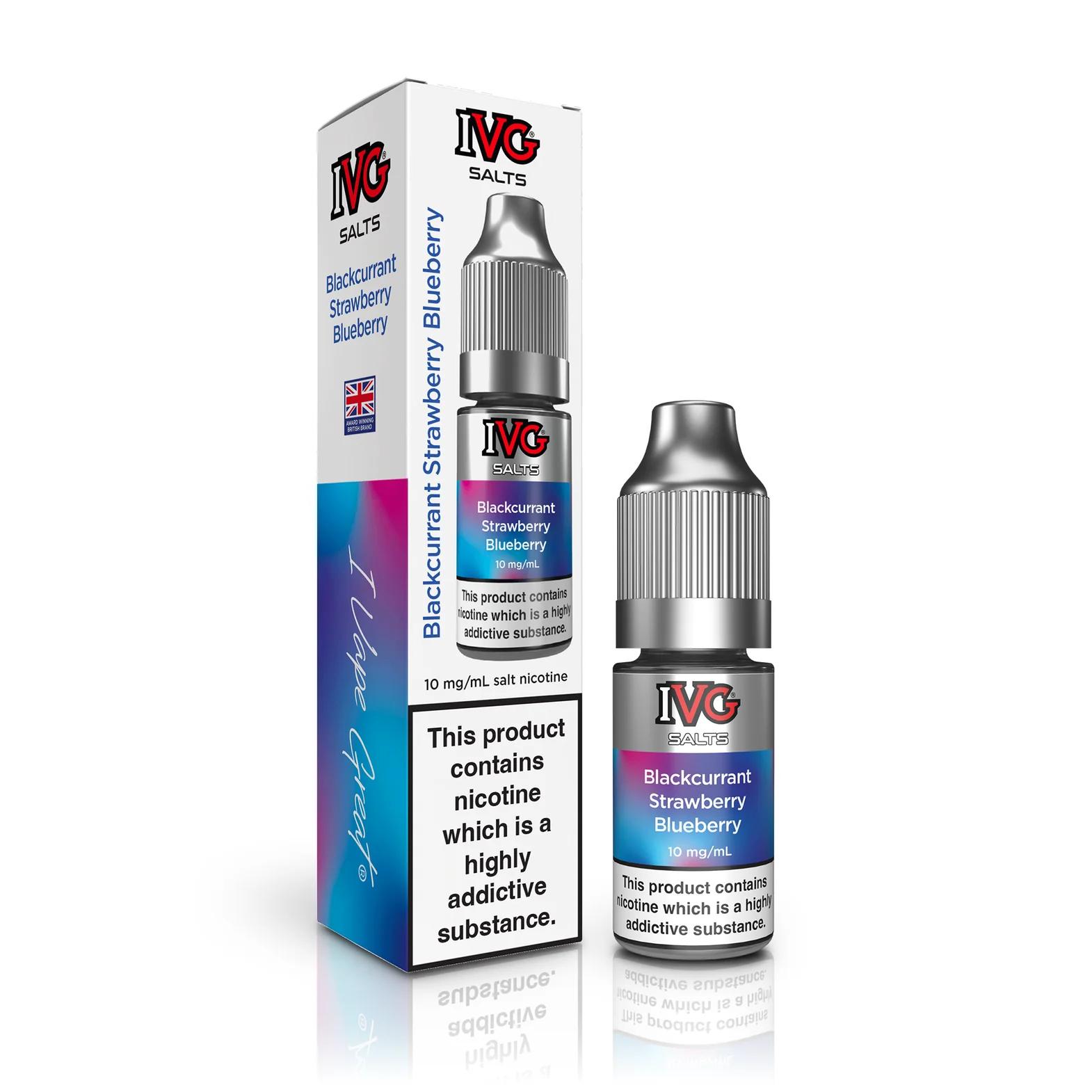 Product Image of Blackcurrant Strawberry Blueberry Nic Salt E-Liquid by IVG 10ml