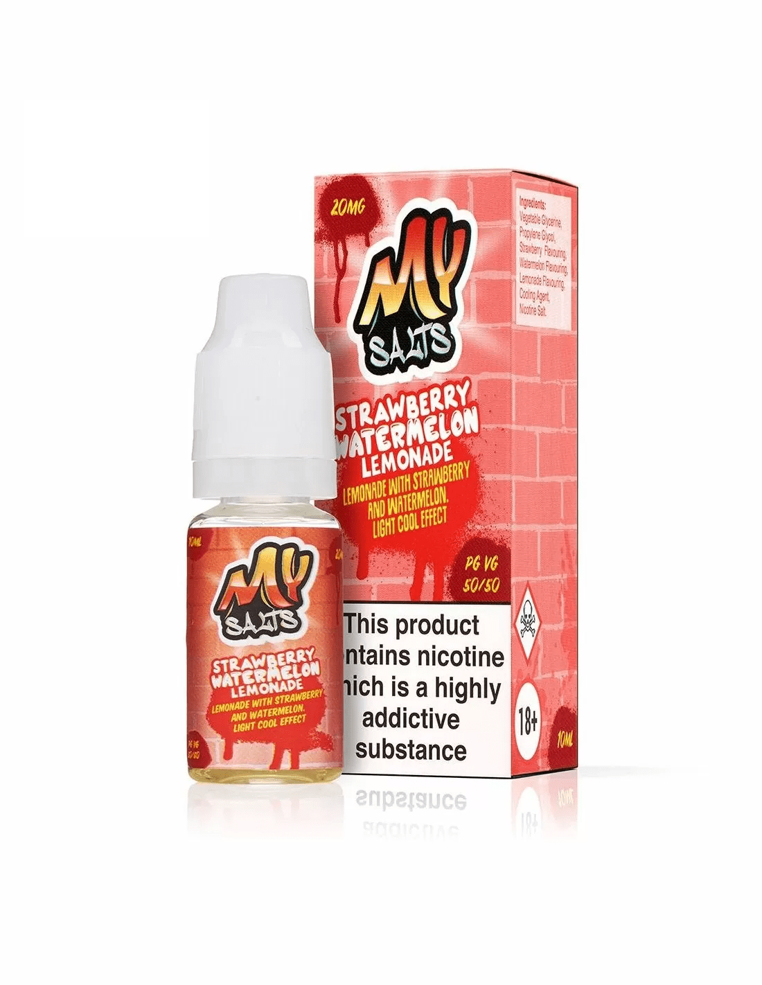 Product Image of Strawberry Watermelon Lemonade Nic Salt E-Liquid by My Salts 10ml