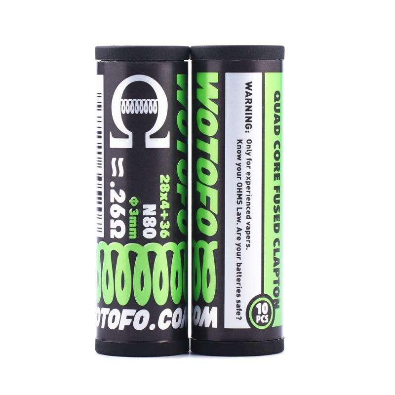 Product Image of Wotofo Prebuilt Coils - Quad Core Fused Clapton 0.26 Ohm