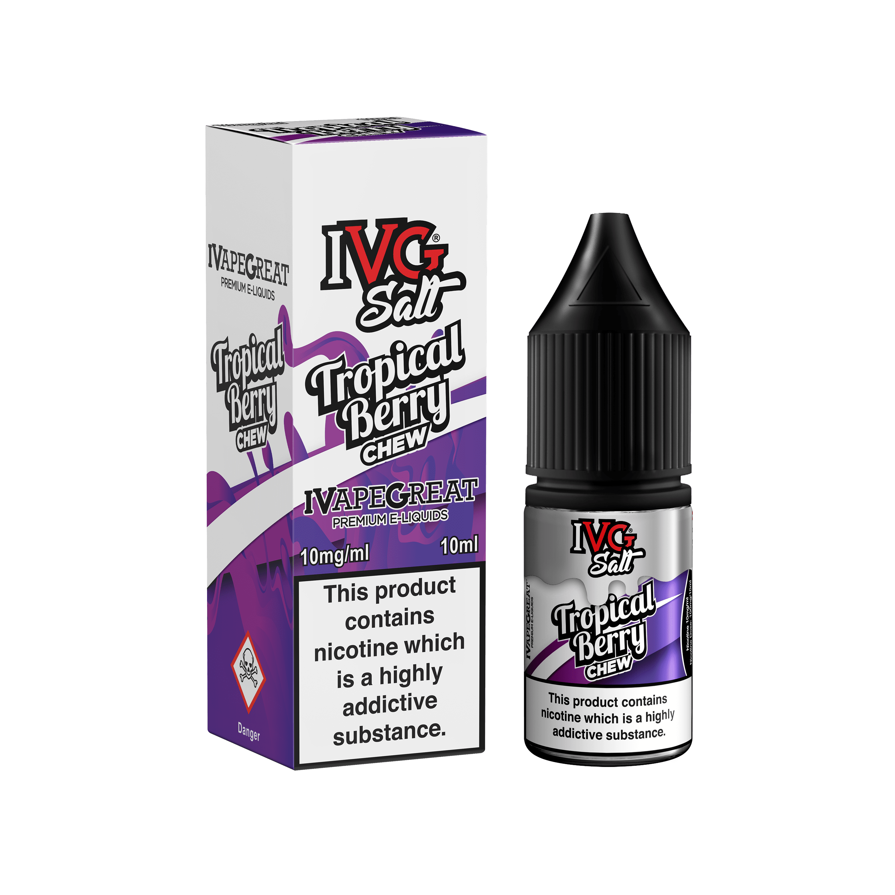 Product Image of Tropical Berry Chew Nic Salt E-Liquid By IVG 10ml