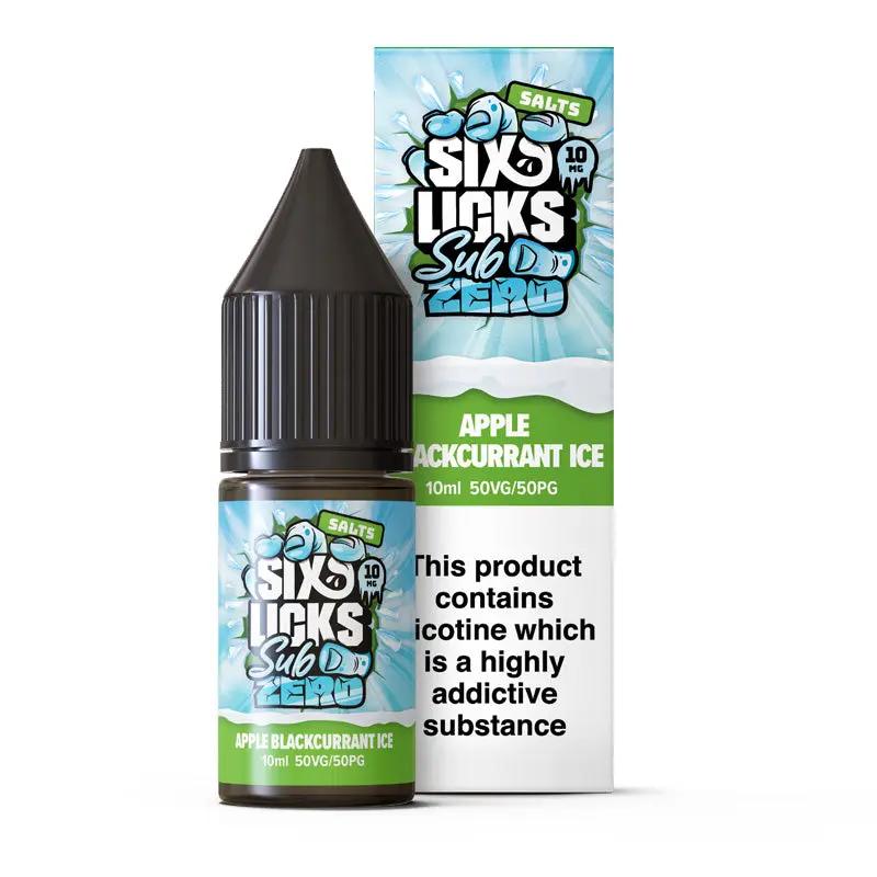 Product Image of Apple Blackcurrant Ice Nic Salt E-Liquid by Six Licks Sub Zero Salts 10ml