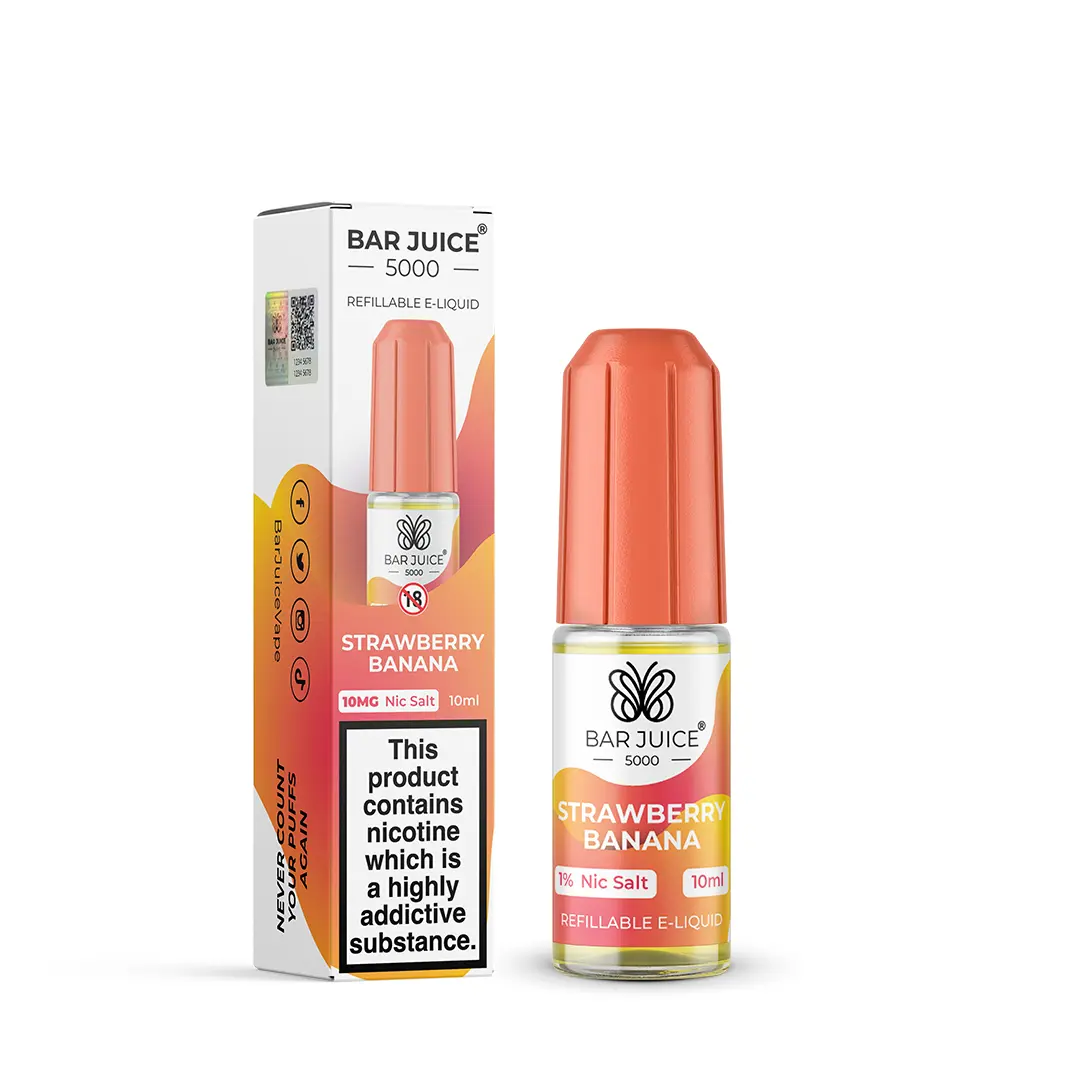 Product Image of Strawberry Banana Nic Salt E-Liquid by Bar Juice 5000 Salts 10ml