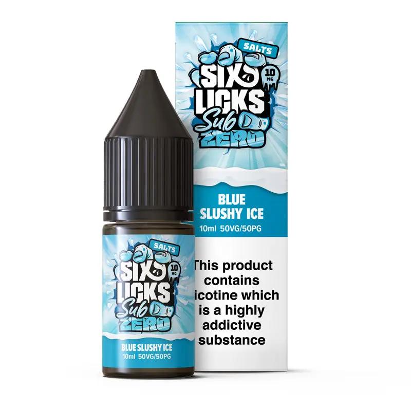 Product Image of Blue Slush Ice Nic Salt E-Liquid by Six Licks Sub Zero Salts 10ml