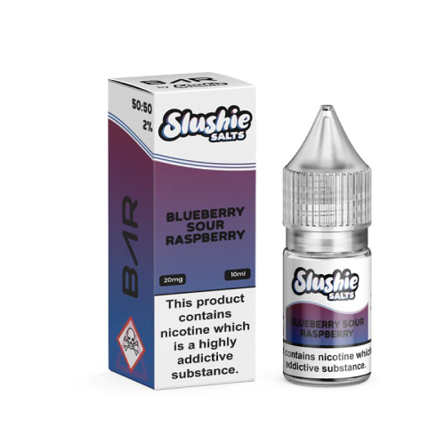 Product Image of Blueberry Sour Raspberry Nic Salt E-Liquid by BAR by Slushie Salts 10ml