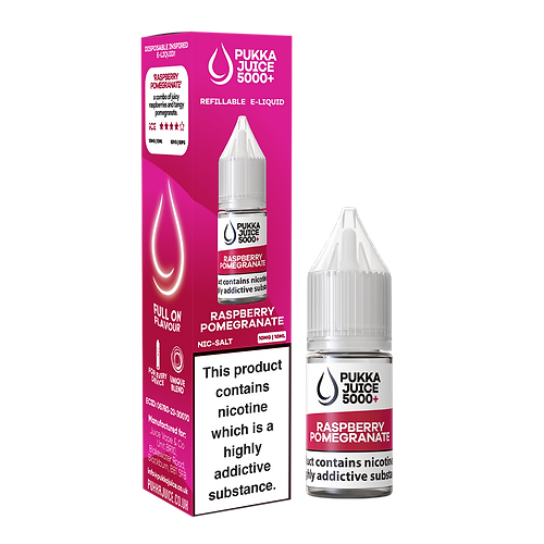 Product Image of Raspberry Pomegranate Nic Salt E-Liquid by Pukka Juice 5000 10ml