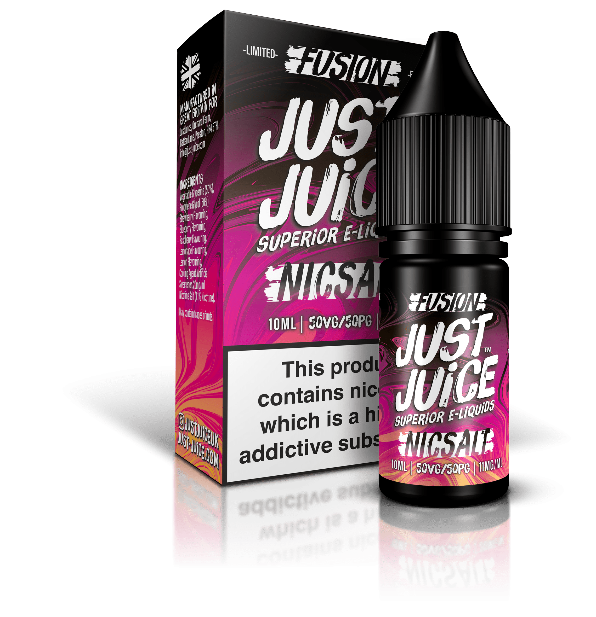 Product Image of Berry Burst & Lemonade Nic Salt E-liquid by Just Juice Fusion 10ml