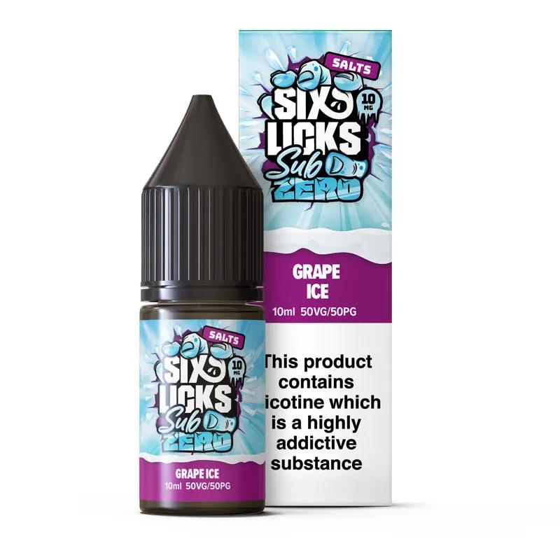 Product Image of Grape Ice Nic Salt E-Liquid by Six Licks Sub Zero Salts 10ml