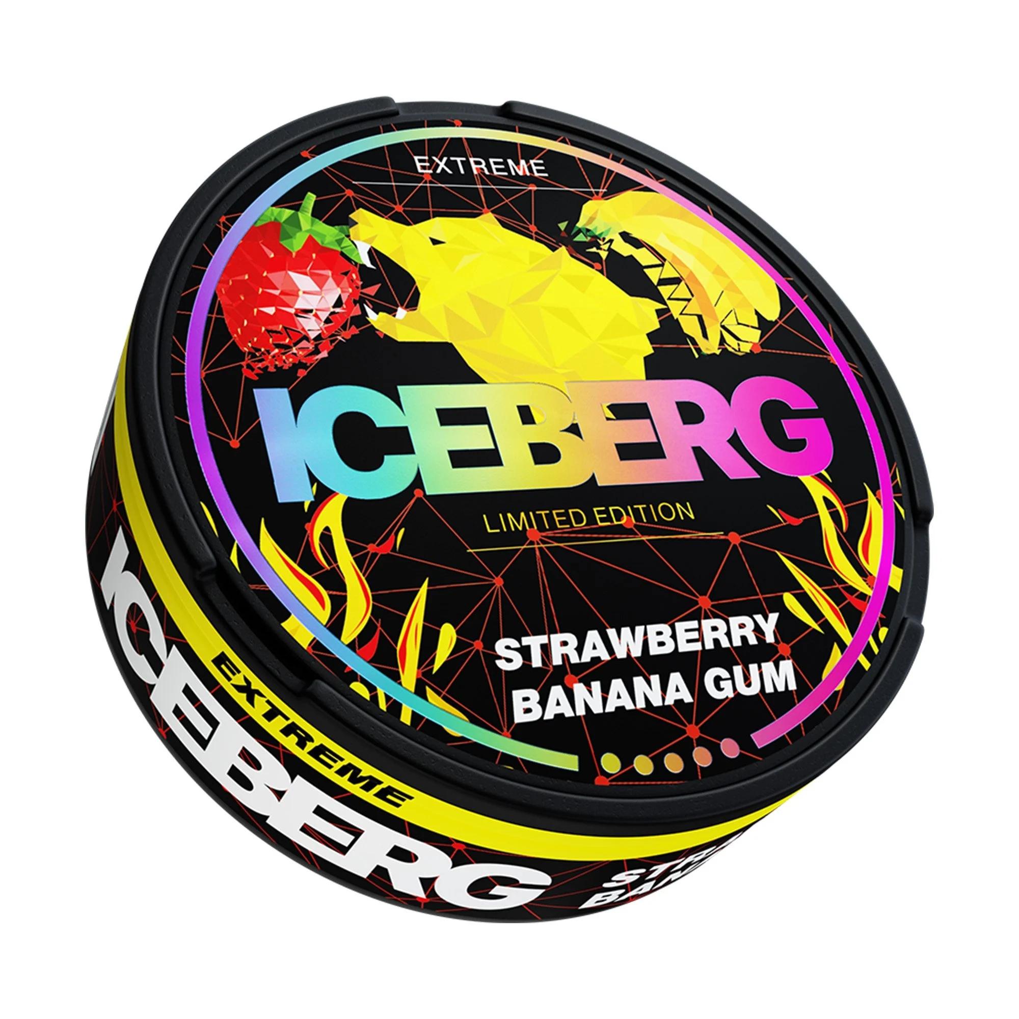 Product Image of Strawberry Banana Gum Nicotine Pouches by Ice Berg 150mg/g