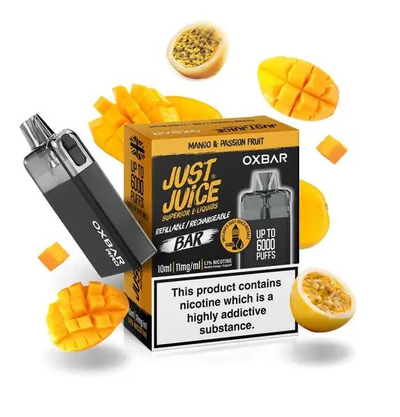 Product Image of Mango & Passion Fruit Oxbar RRB Disposable Vape Bar by Just Juice