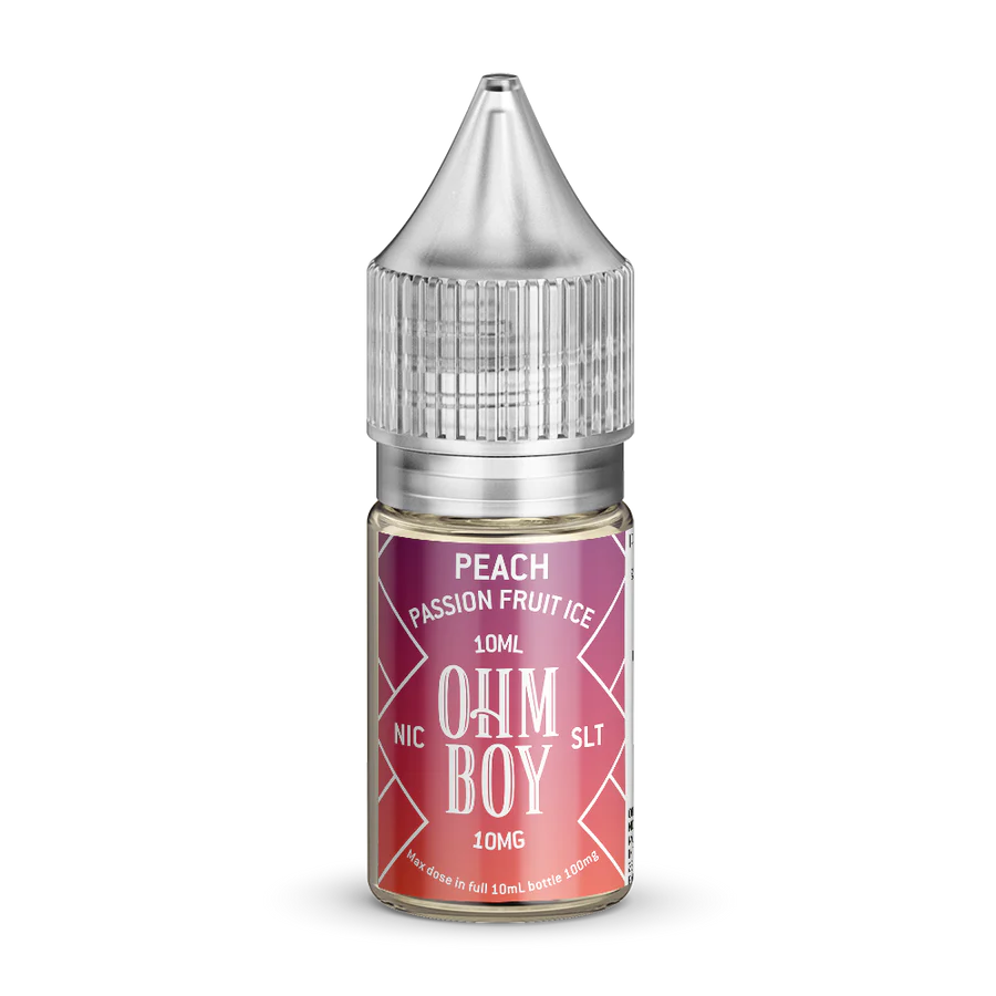 Product Image of Peach Passion Fruit Ice Nic Salt E-Liquid by Ohm Boy 10ml