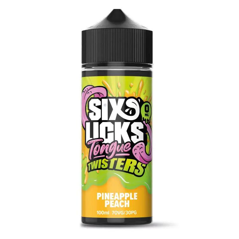 Product Image of Six Licks Tongue Twisters Eliquid - Pineapple Peach - 100ml