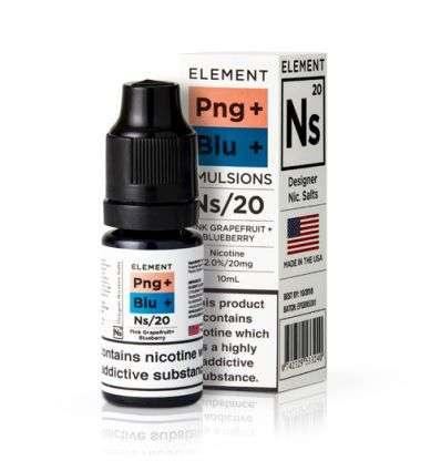 Product Image of Pink Grapefruit + Blueberry Nic Salt E-Liquid by Element NS10 & NS20 10ml