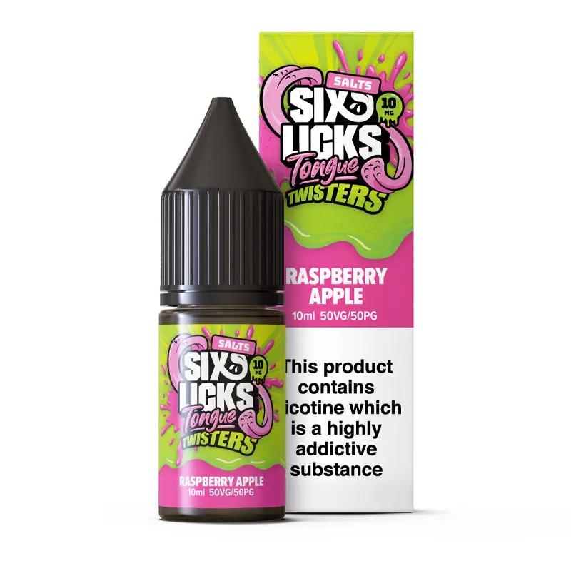 Product Image of Raspberry Apple Nic Salt E-Liquid by Six Licks Tongue Twisters Salts 10ml