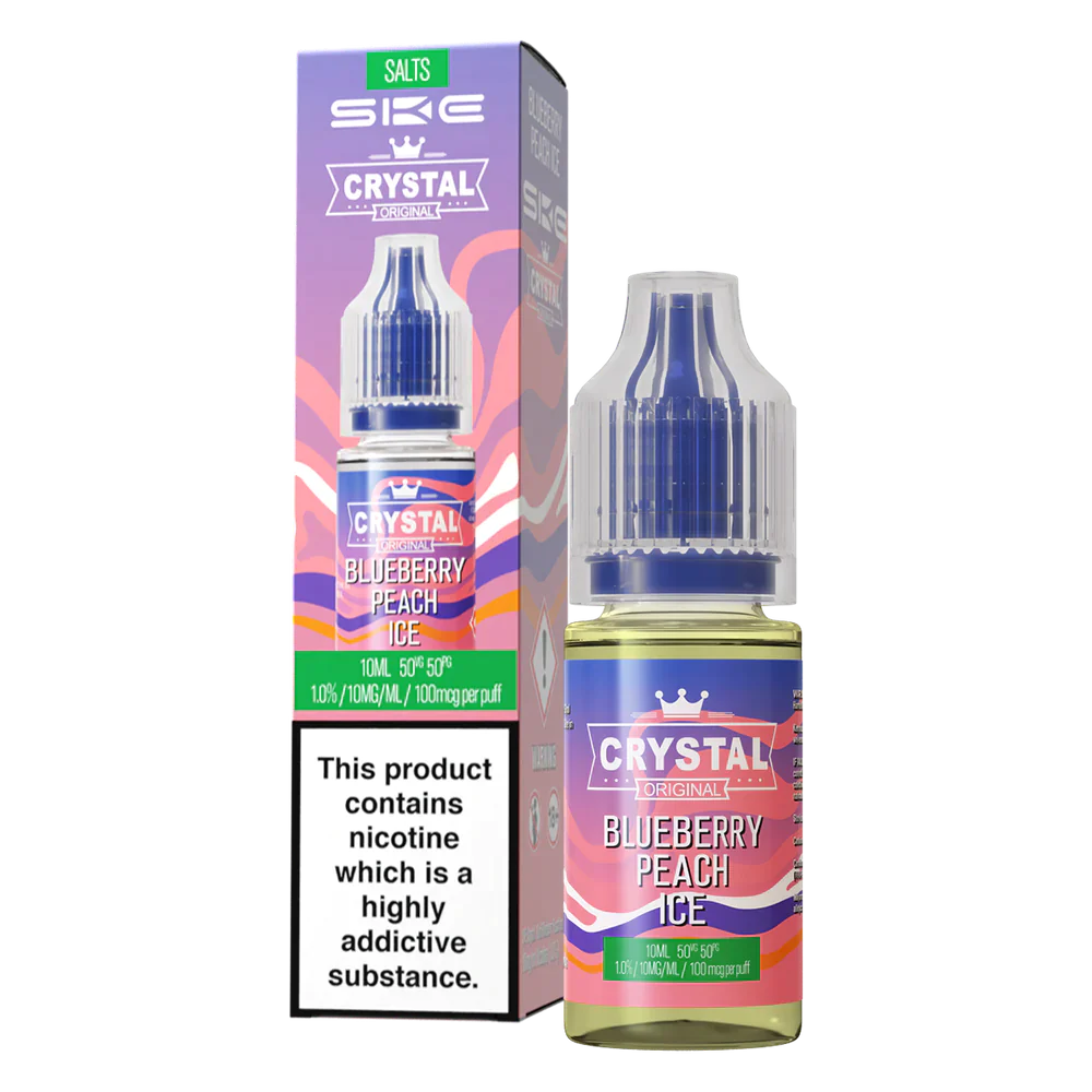 Product Image of Blueberry Peach Ice Nic Salt E-Liquid by SKE Crystal Original 10ml