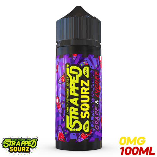 Product Image of Strapped Sourz E Liquid - Grape & Lychee - 100ml