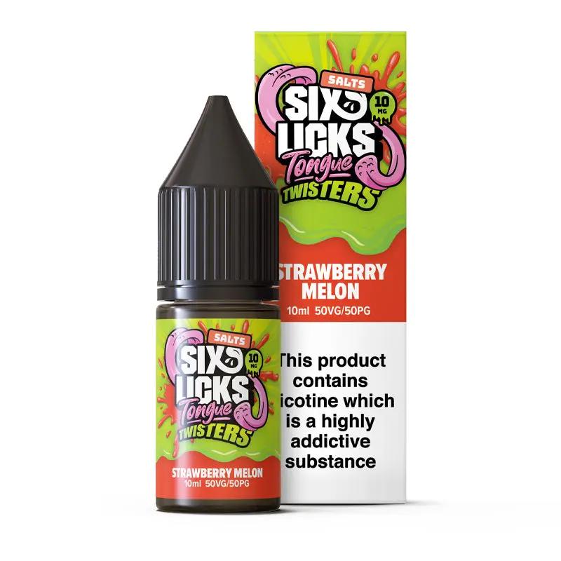 Product Image of Strawberry Melon Nic Salt E-Liquid by Six Licks Tongue Twisters Salts 10ml