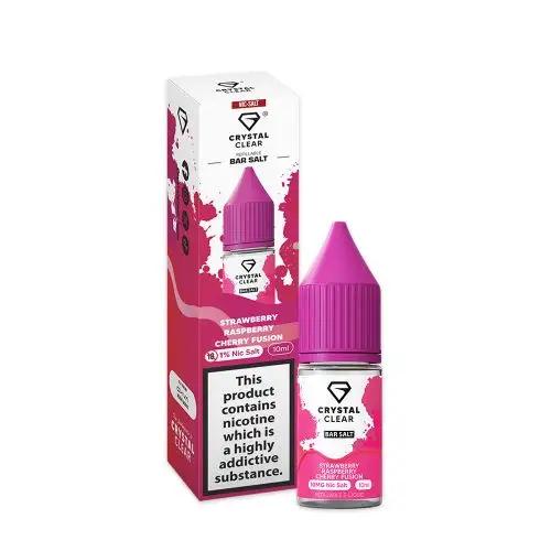 Product Image of Strawberry Raspeberry Cherry Fusion Nic Salt E-Liquid by Crystal Clear Bar Salts 10ml