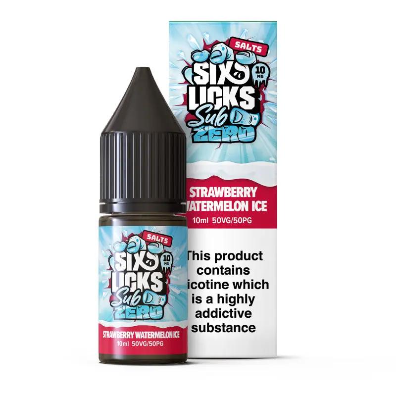 Product Image of Strawberry Watermelon Ice Nic Salt E-Liquid by Six Licks Sub Zero Salts 10ml