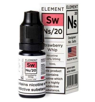 Product Image of Strawberry Whip Nic Salt E-Liquid by Element NS10 & NS20 10ml