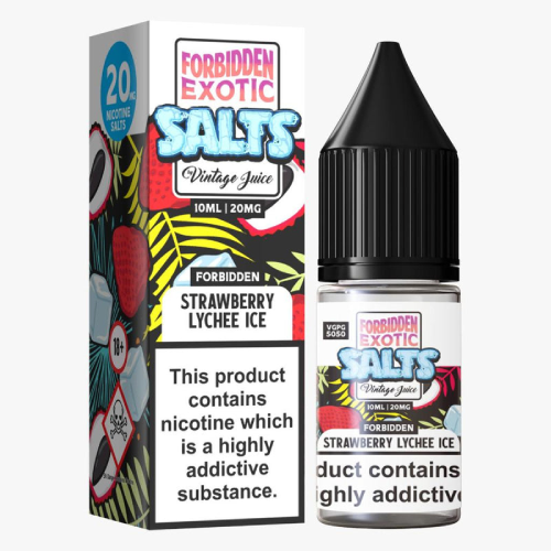 Product Image of Strawberry Lychee Ice Nic Salt E-Liquid by Vintage Juice Forbidden Exotic Salts 10ml