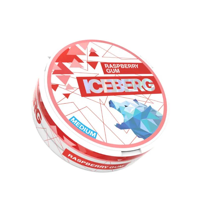 Product Image of Raspberry Gum Nicotine Pouches Light by Ice Berg 20mg/g