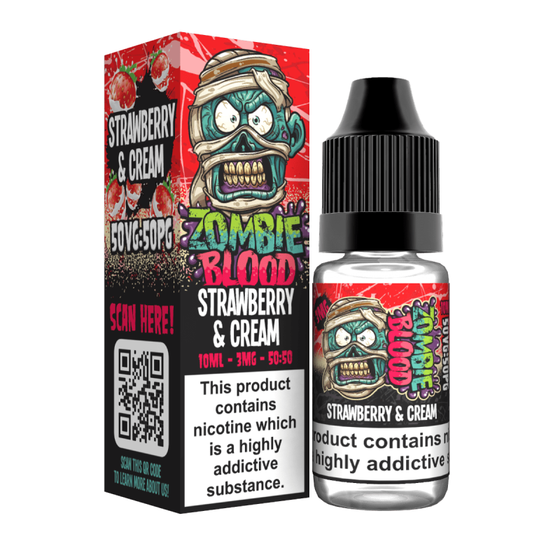 Product Image of Strawberry & Cream TPD E-liquid by Zombie Blood 10ml