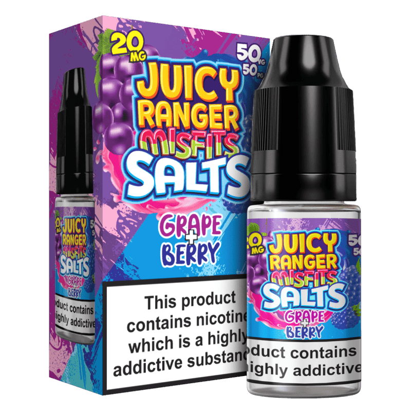 Product Image of Grape & Berry Nic Salts E-liquid By Juicy Ranger Misfit 10ml