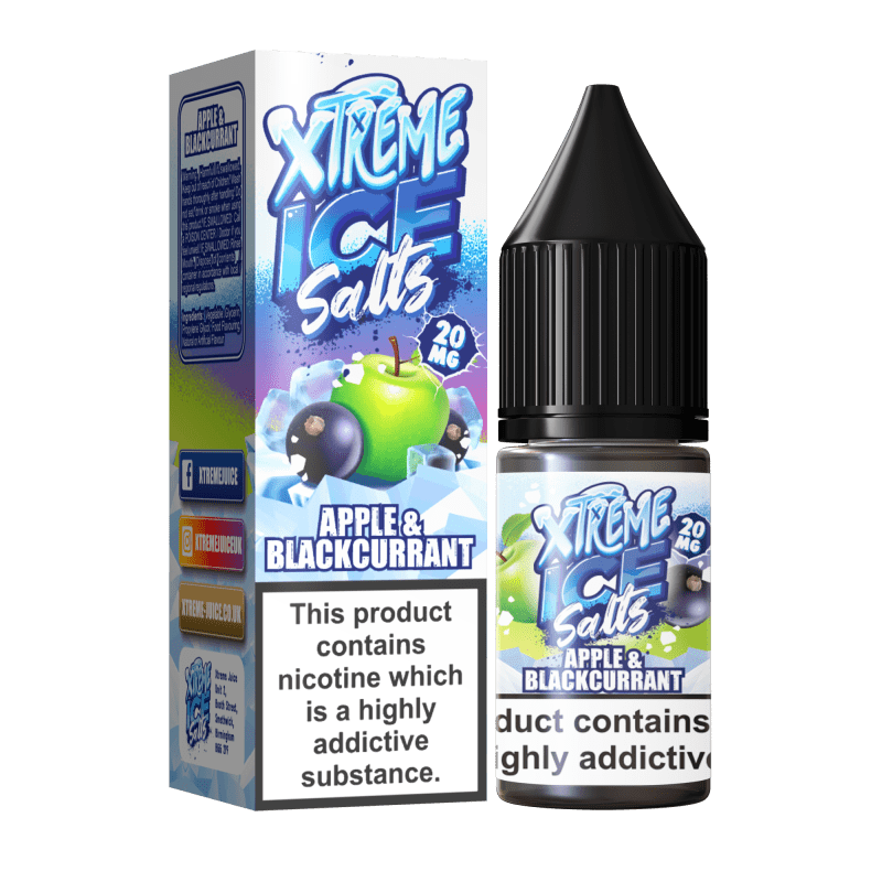 Product Image of APPLE & BLACKCURRANT NIC SALTS NIC E-LIQUID BY EXTREME ICE 10ML