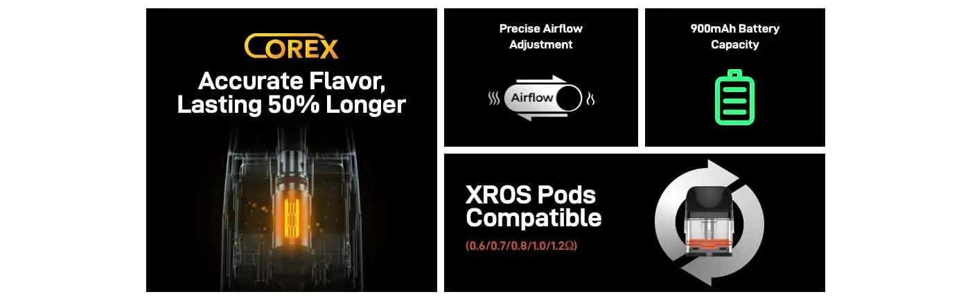 Vaporesso Xros Cube Vape Kit Features