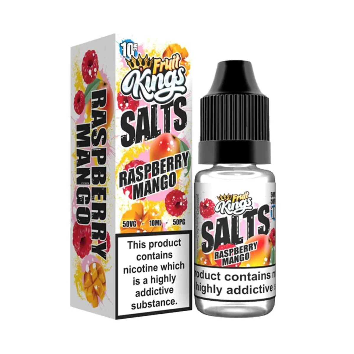 RASPBERRY MANGO NIC SALTS E-LIQUID BY FRUIT KING 10ML