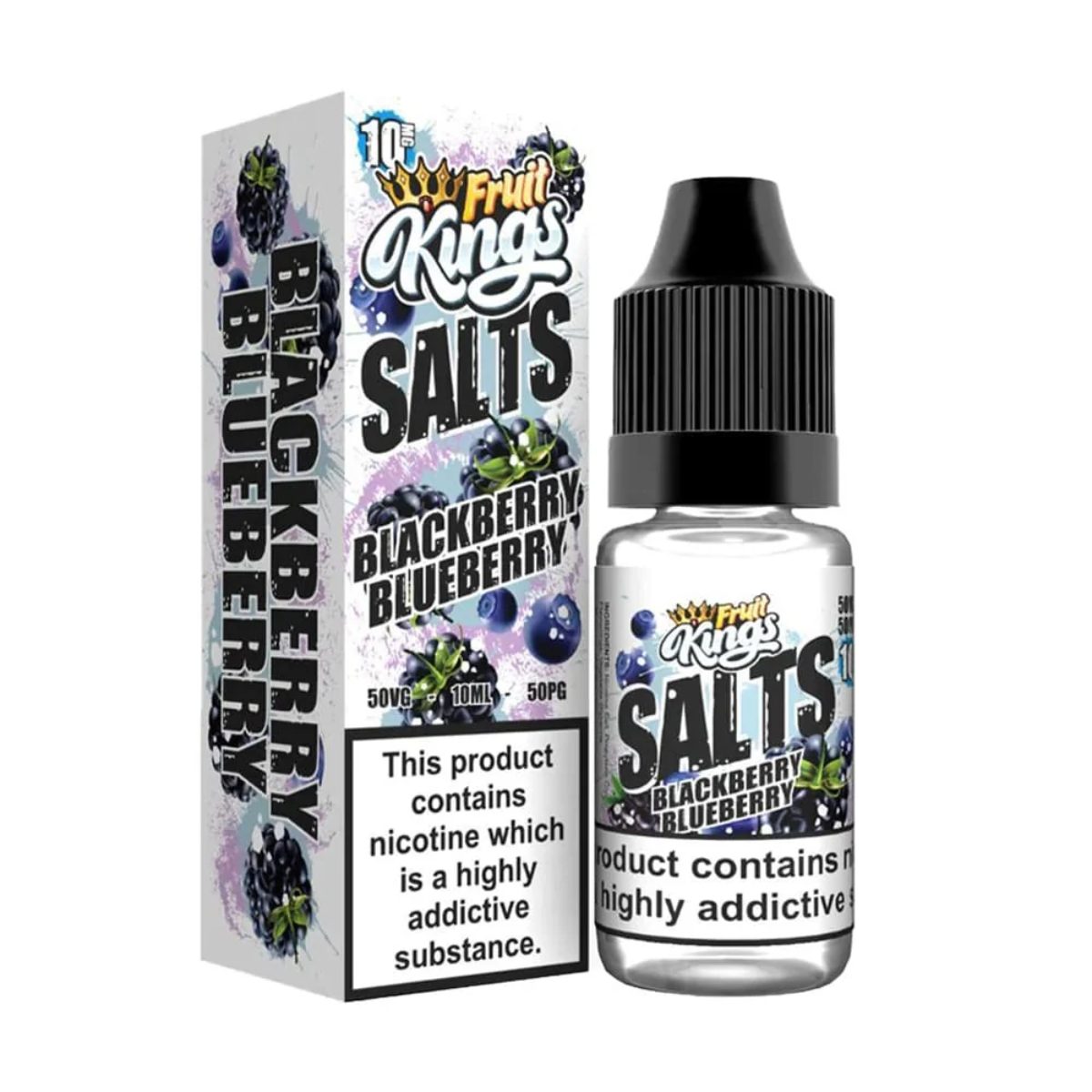 BLACKBERRY BLUEBERRY NIC SALTS E-LIQUID BY FRUIT KING 10ML